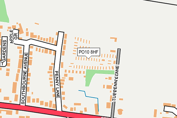 PO10 8HF map - OS OpenMap – Local (Ordnance Survey)