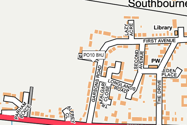 PO10 8HJ map - OS OpenMap – Local (Ordnance Survey)