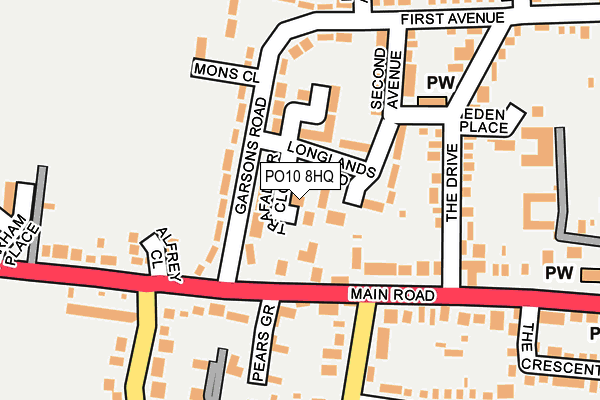 PO10 8HQ map - OS OpenMap – Local (Ordnance Survey)