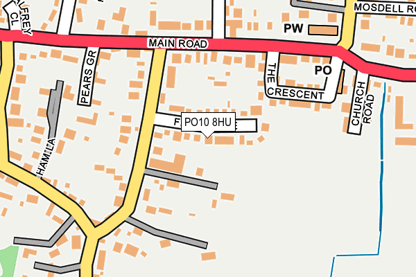 PO10 8HU map - OS OpenMap – Local (Ordnance Survey)