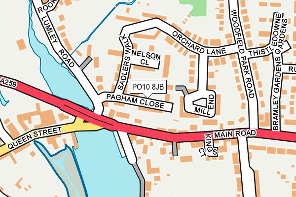 PO10 8JB map - OS OpenMap – Local (Ordnance Survey)