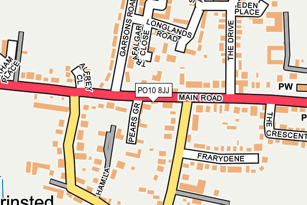 PO10 8JJ map - OS OpenMap – Local (Ordnance Survey)