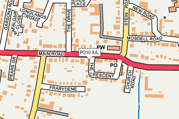 PO10 8JL map - OS OpenMap – Local (Ordnance Survey)