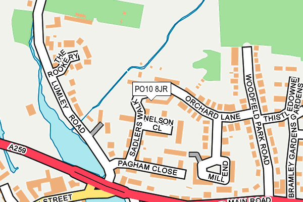 PO10 8JR map - OS OpenMap – Local (Ordnance Survey)