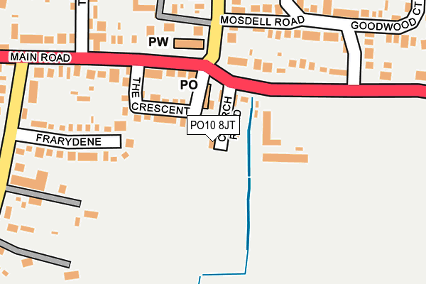 PO10 8JT map - OS OpenMap – Local (Ordnance Survey)