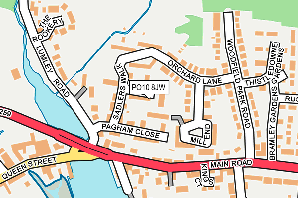 PO10 8JW map - OS OpenMap – Local (Ordnance Survey)