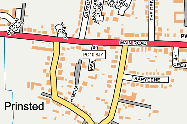 PO10 8JY map - OS OpenMap – Local (Ordnance Survey)