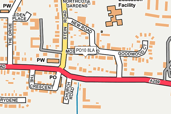 PO10 8LA map - OS OpenMap – Local (Ordnance Survey)