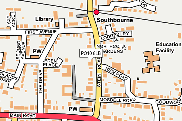 PO10 8LB map - OS OpenMap – Local (Ordnance Survey)