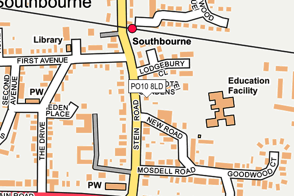 PO10 8LD map - OS OpenMap – Local (Ordnance Survey)