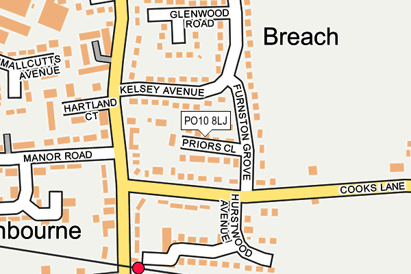 PO10 8LJ map - OS OpenMap – Local (Ordnance Survey)