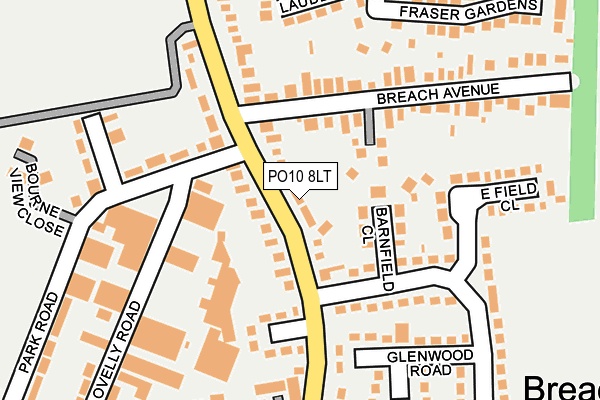 PO10 8LT map - OS OpenMap – Local (Ordnance Survey)