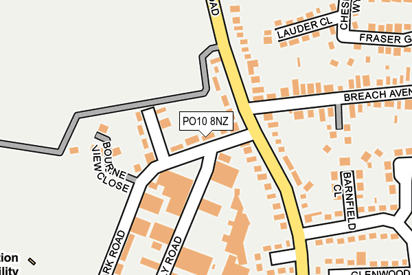 PO10 8NZ map - OS OpenMap – Local (Ordnance Survey)