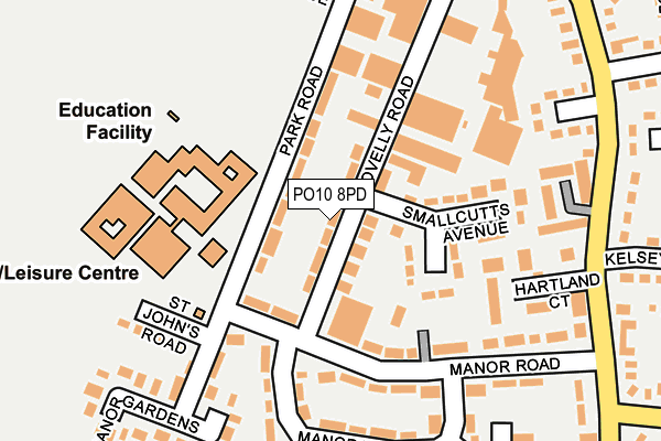 PO10 8PD map - OS OpenMap – Local (Ordnance Survey)