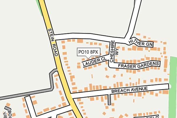 PO10 8PX map - OS OpenMap – Local (Ordnance Survey)