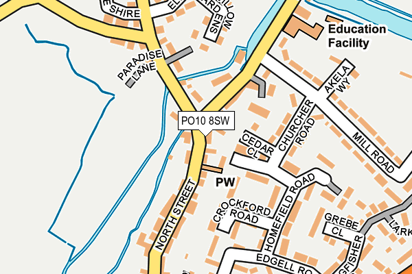 PO10 8SW map - OS OpenMap – Local (Ordnance Survey)