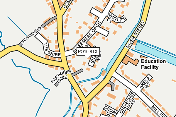 PO10 8TX map - OS OpenMap – Local (Ordnance Survey)