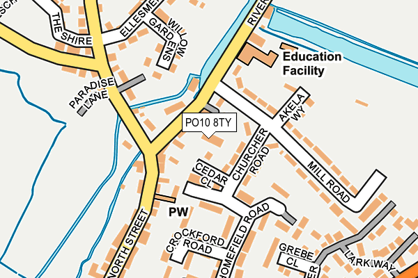 PO10 8TY map - OS OpenMap – Local (Ordnance Survey)
