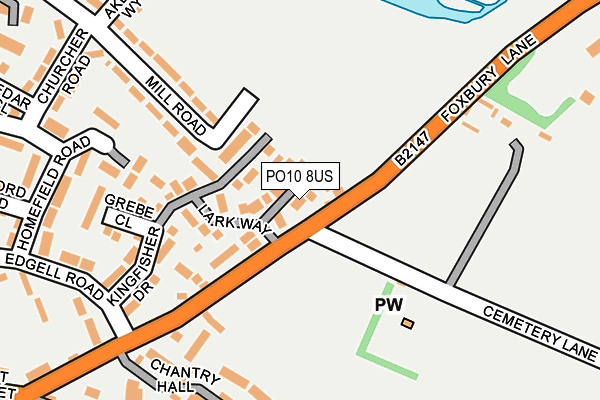 PO10 8US map - OS OpenMap – Local (Ordnance Survey)