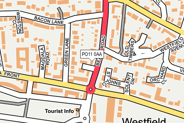 PO11 0AA map - OS OpenMap – Local (Ordnance Survey)