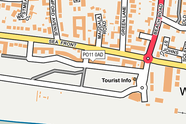 PO11 0AD map - OS OpenMap – Local (Ordnance Survey)