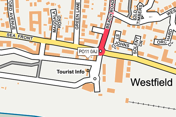 PO11 0AJ map - OS OpenMap – Local (Ordnance Survey)