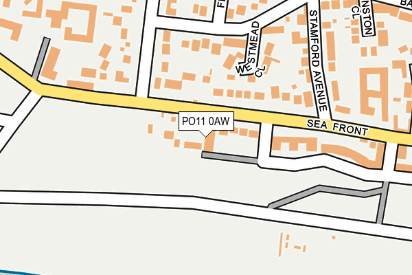 PO11 0AW map - OS OpenMap – Local (Ordnance Survey)