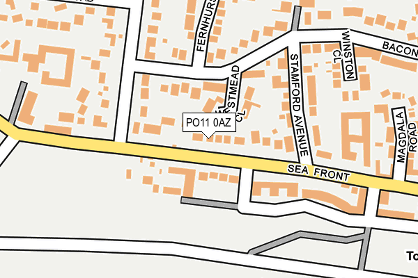 PO11 0AZ map - OS OpenMap – Local (Ordnance Survey)