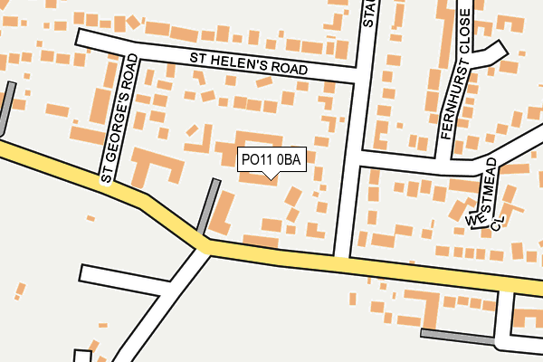 PO11 0BA map - OS OpenMap – Local (Ordnance Survey)