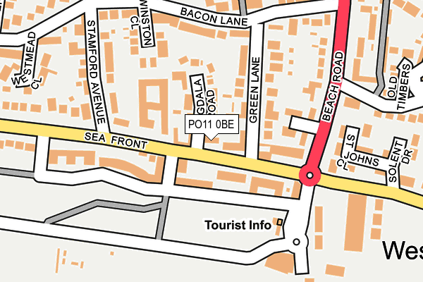 PO11 0BE map - OS OpenMap – Local (Ordnance Survey)