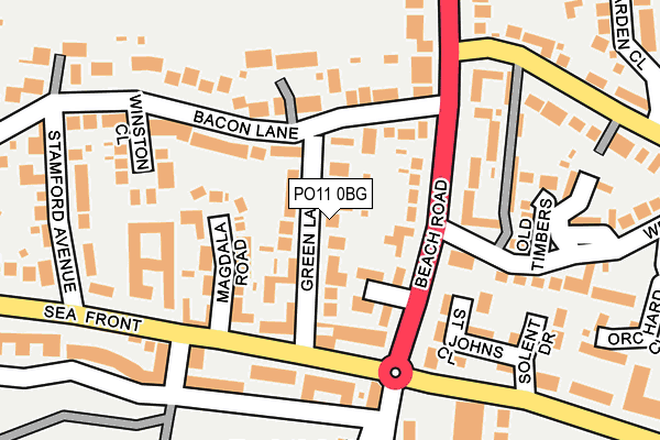 PO11 0BG map - OS OpenMap – Local (Ordnance Survey)