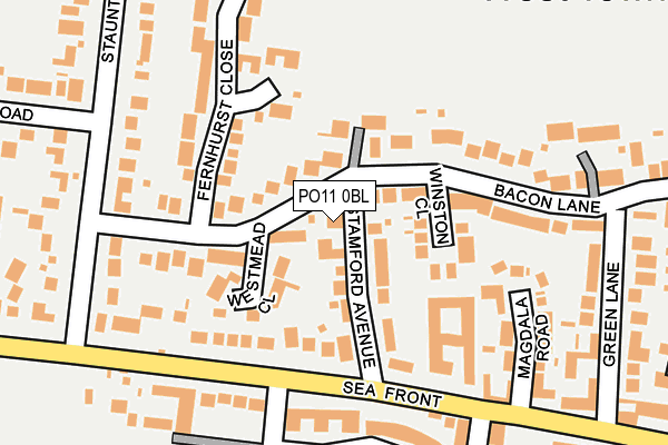 PO11 0BL map - OS OpenMap – Local (Ordnance Survey)