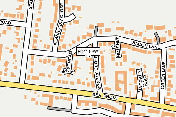 PO11 0BW map - OS OpenMap – Local (Ordnance Survey)
