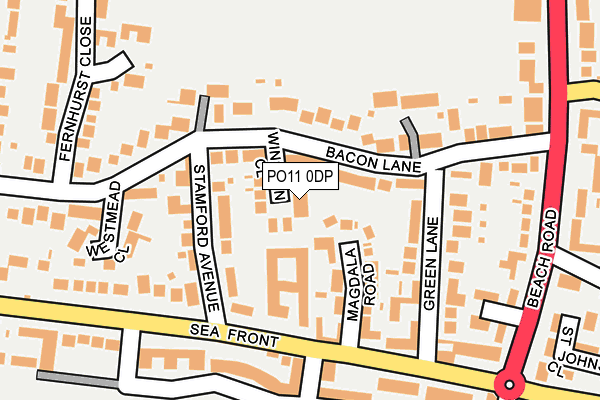 PO11 0DP map - OS OpenMap – Local (Ordnance Survey)