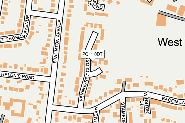 PO11 0DT map - OS OpenMap – Local (Ordnance Survey)