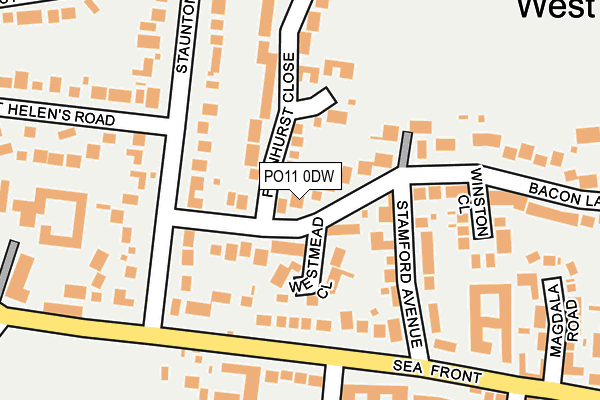 PO11 0DW map - OS OpenMap – Local (Ordnance Survey)