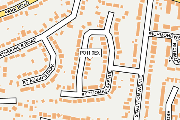 PO11 0EX map - OS OpenMap – Local (Ordnance Survey)