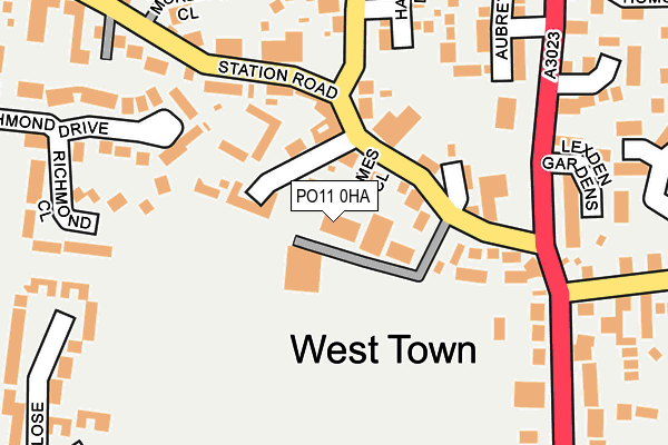 PO11 0HA map - OS OpenMap – Local (Ordnance Survey)