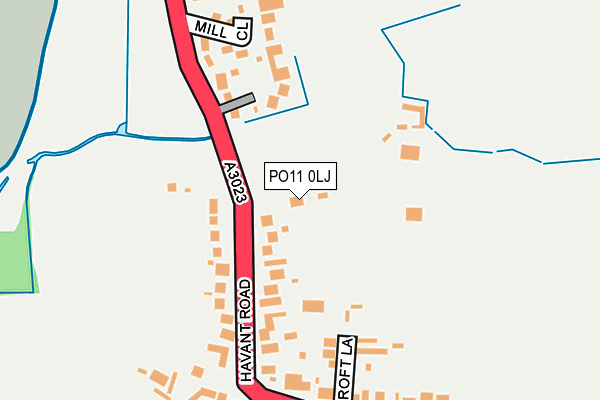 PO11 0LJ map - OS OpenMap – Local (Ordnance Survey)