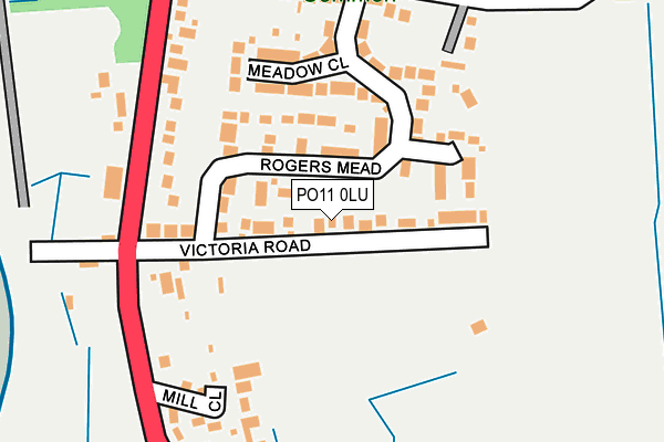 PO11 0LU map - OS OpenMap – Local (Ordnance Survey)