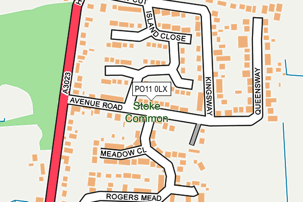 PO11 0LX map - OS OpenMap – Local (Ordnance Survey)