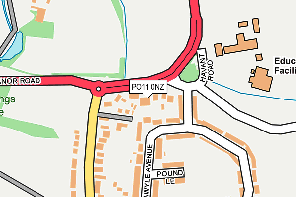 PO11 0NZ map - OS OpenMap – Local (Ordnance Survey)