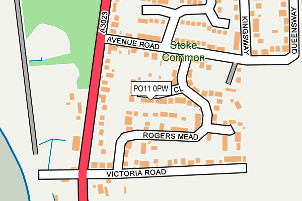 PO11 0PW map - OS OpenMap – Local (Ordnance Survey)