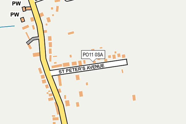 PO11 0SA map - OS OpenMap – Local (Ordnance Survey)