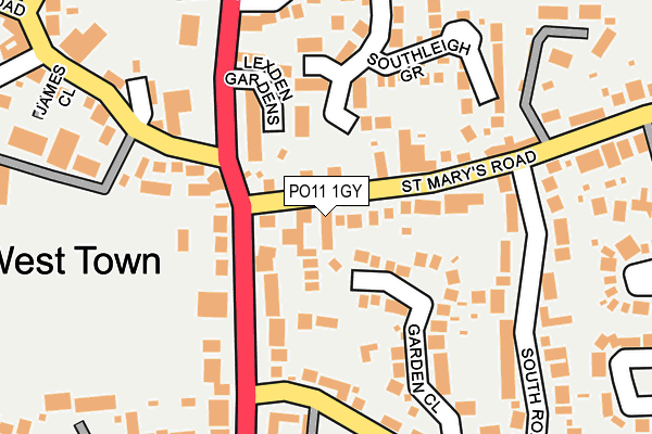 PO11 1GY map - OS OpenMap – Local (Ordnance Survey)