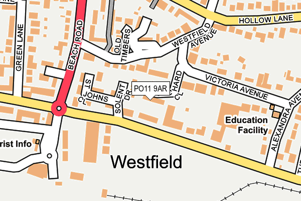 PO11 9AR map - OS OpenMap – Local (Ordnance Survey)