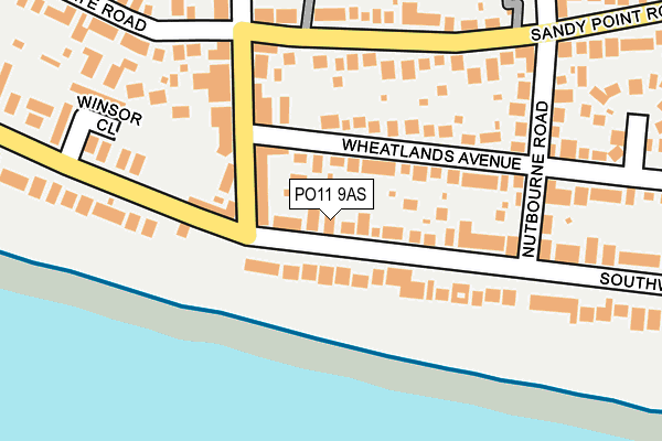 PO11 9AS map - OS OpenMap – Local (Ordnance Survey)