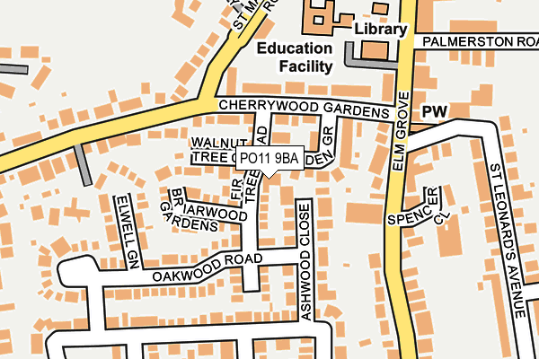 PO11 9BA map - OS OpenMap – Local (Ordnance Survey)