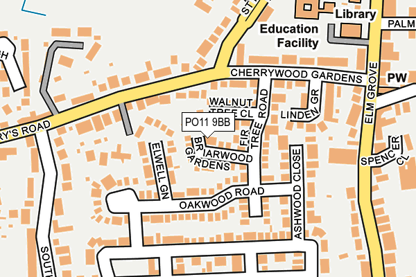 PO11 9BB map - OS OpenMap – Local (Ordnance Survey)