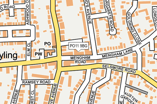 PO11 9BG map - OS OpenMap – Local (Ordnance Survey)